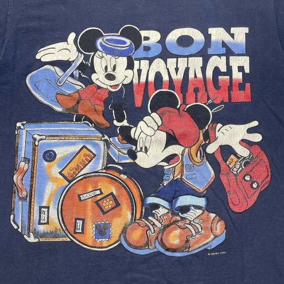 Vintage 90’s Mickey And Minnie Mouse T Shirt by Disney Single Stitched Size L - Picture 2 of 9